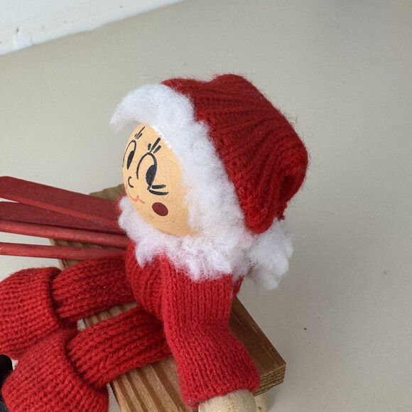 Ljungstroms Tomte Vintage Sweden 4” Christmas Figurine Wooden Decor Art Skiing - Picture 9 of 12